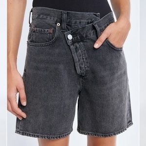 NWT Agolde Criss Cross Upsized Organic Cotton Denim Shorts size 25